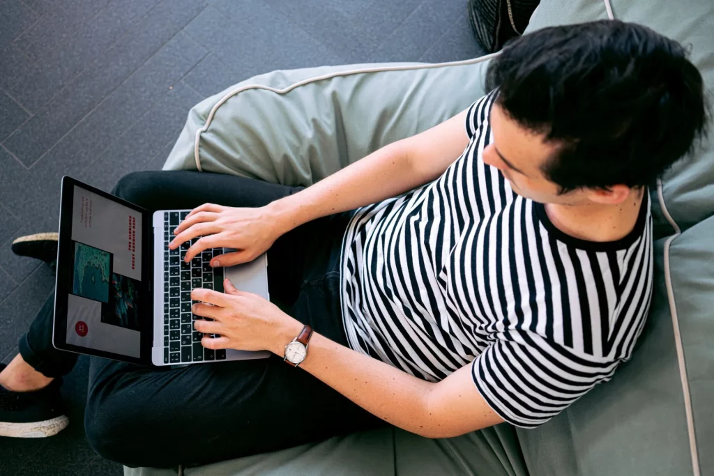 a man working on the laptop